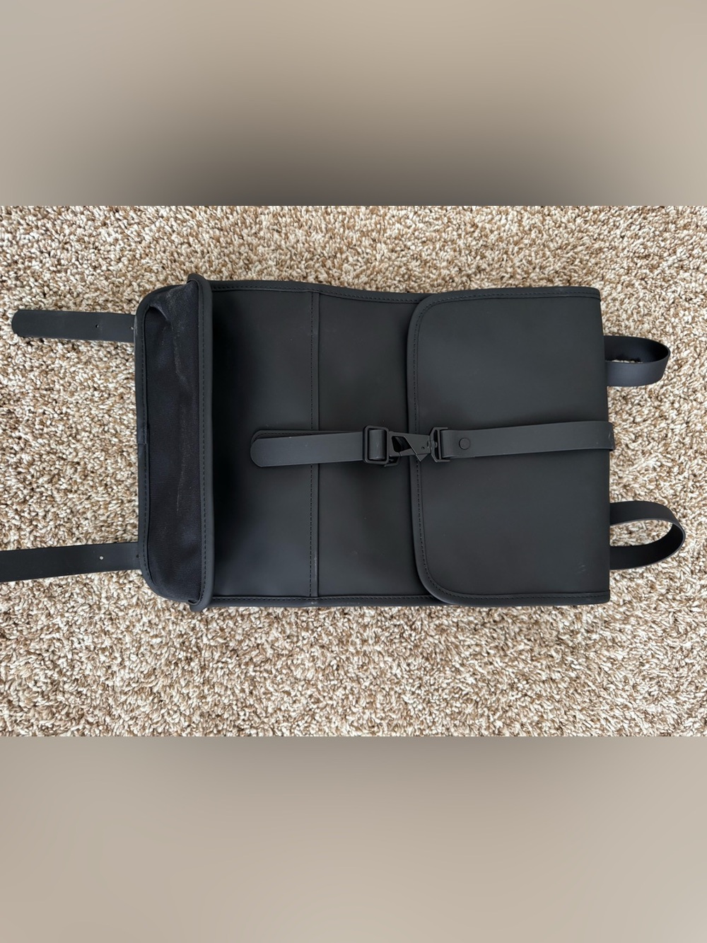 Rains Black Minimalist Backpack - Picture 1 of 6